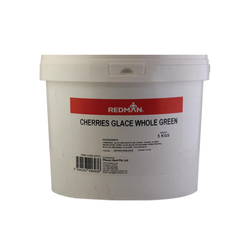 Cherries Glace Whole Green Pail of 5kg