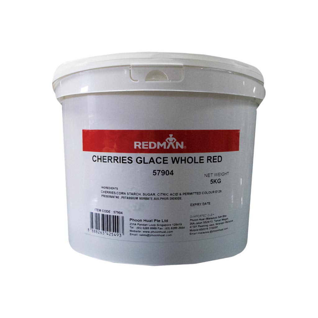 Cherries Glace Whole Red Pail of 5kg