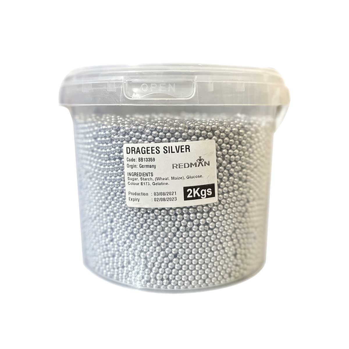 Dragees Matte Silver Colour 4mm – 2kg Bag