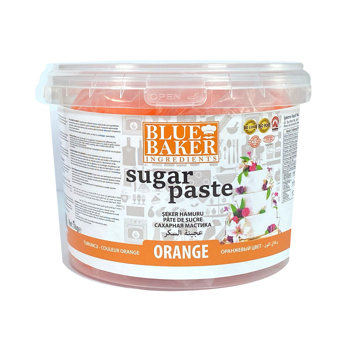 Orange Sugar Paste 1kg Pail