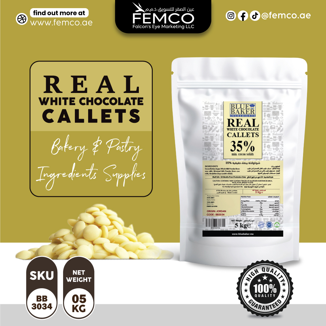 White Real Callets (35% Cocoa) Bag of 5kg